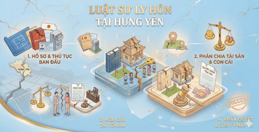 Luật sư ly hôn Hưng Yên chuyên giải quyết hồ sơ khó, tranh chấp tài sản và quyền nuôi con. Tư vấn pháp luật chính xác, bảo mật, bảo vệ quyền lợi tối ưu cho bạn.